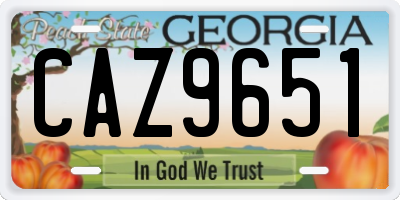 GA license plate CAZ9651