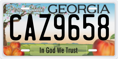 GA license plate CAZ9658