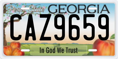 GA license plate CAZ9659