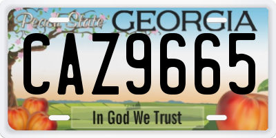 GA license plate CAZ9665