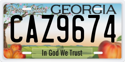 GA license plate CAZ9674