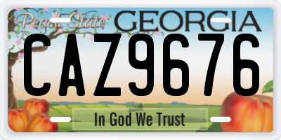 GA license plate CAZ9676