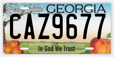 GA license plate CAZ9677