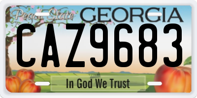 GA license plate CAZ9683