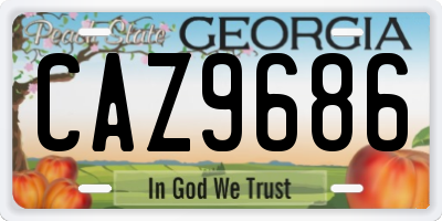 GA license plate CAZ9686