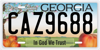 GA license plate CAZ9688