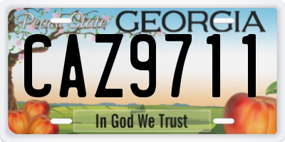 GA license plate CAZ9711