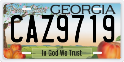 GA license plate CAZ9719