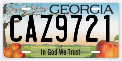 GA license plate CAZ9721