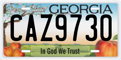 GA license plate CAZ9730