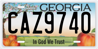GA license plate CAZ9740