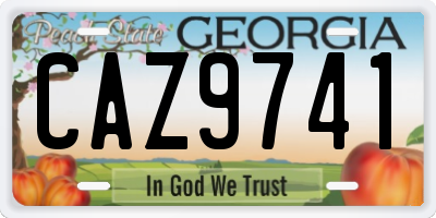 GA license plate CAZ9741