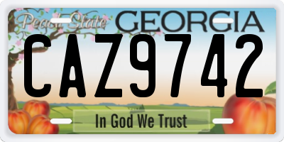 GA license plate CAZ9742
