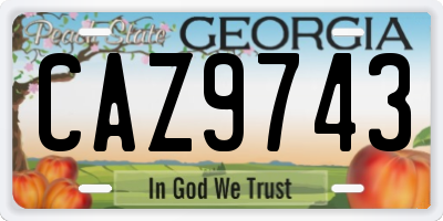 GA license plate CAZ9743