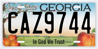 GA license plate CAZ9744