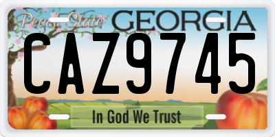 GA license plate CAZ9745