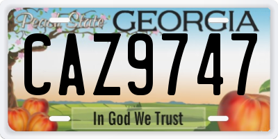 GA license plate CAZ9747