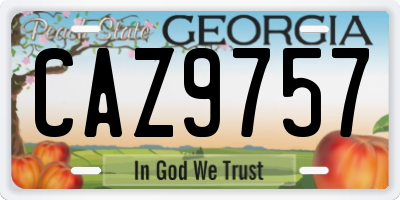 GA license plate CAZ9757