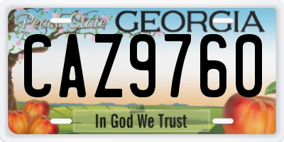 GA license plate CAZ9760