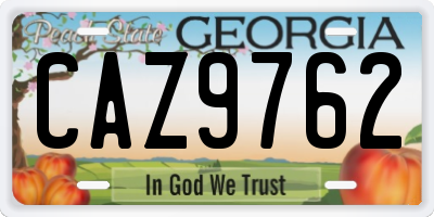 GA license plate CAZ9762