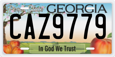 GA license plate CAZ9779