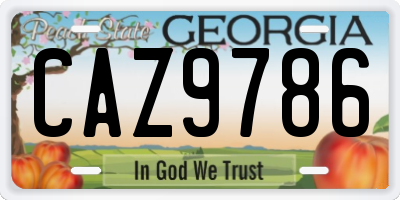 GA license plate CAZ9786