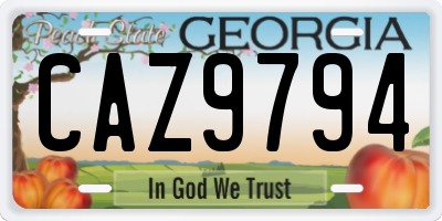 GA license plate CAZ9794
