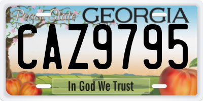 GA license plate CAZ9795
