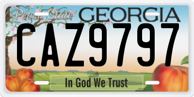 GA license plate CAZ9797