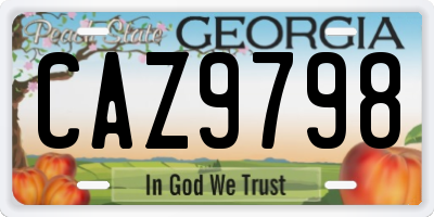 GA license plate CAZ9798