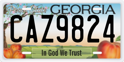 GA license plate CAZ9824