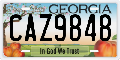 GA license plate CAZ9848