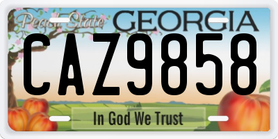 GA license plate CAZ9858