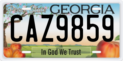 GA license plate CAZ9859