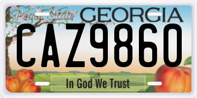 GA license plate CAZ9860
