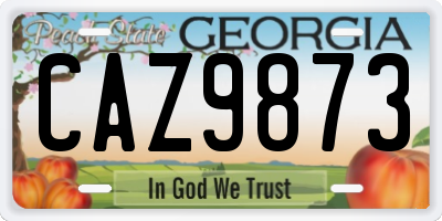 GA license plate CAZ9873