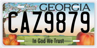 GA license plate CAZ9879