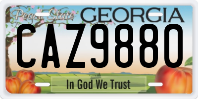 GA license plate CAZ9880