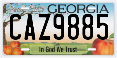 GA license plate CAZ9885