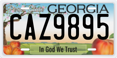 GA license plate CAZ9895