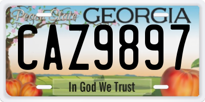 GA license plate CAZ9897