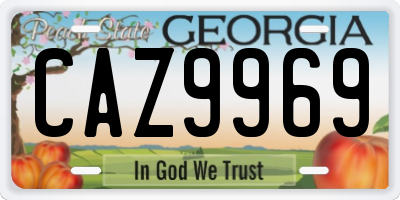 GA license plate CAZ9969
