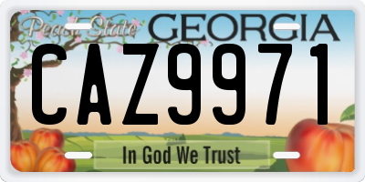 GA license plate CAZ9971