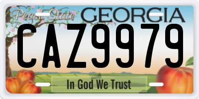 GA license plate CAZ9979