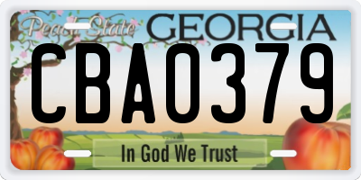 GA license plate CBA0379