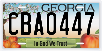 GA license plate CBA0447