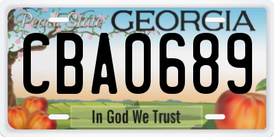 GA license plate CBA0689