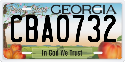 GA license plate CBA0732