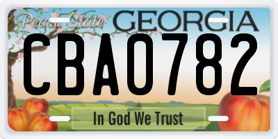 GA license plate CBA0782