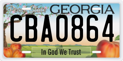 GA license plate CBA0864